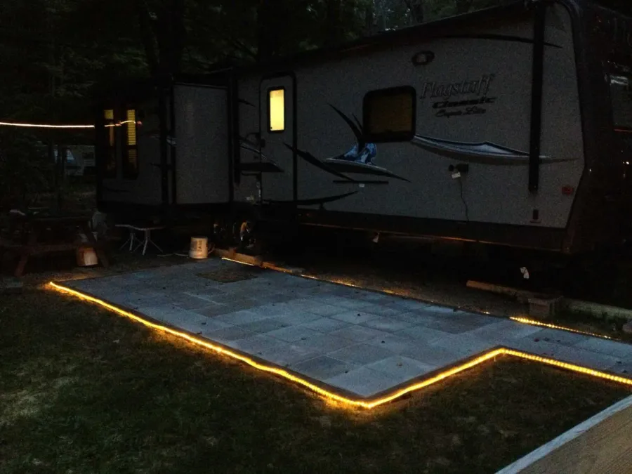 Paver Patio and Lighting Installation: outdoor project by Hammer Home Services in Western Pennsylvania